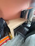 Tafel met 4 leren stoelen, Huis en Inrichting, Tafels | Eettafels, Ophalen, 50 tot 100 cm, Zo goed als nieuw, 150 tot 200 cm