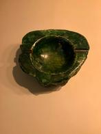 Handgesneden groene albast asbak. 60’s, Ophalen of Verzenden, Gebruikt