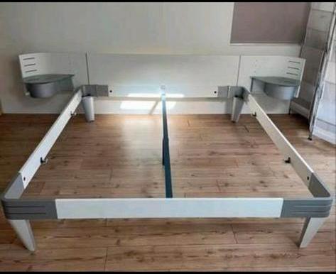 Auping Next 180x200cm Wit/Grijs + inhoud, Huis en Inrichting, Slaapkamer | Boxsprings, Gebruikt, 180 cm, 200 cm, Tweepersoons