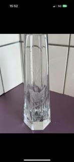 Kristallen Bohemia Vaas met Vogelgravure - Handgemaakt, Antiek en Kunst, Ophalen of Verzenden