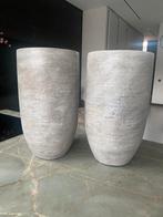 Hoge bloempot grijs, Tuin en Terras, Bloempotten, Ophalen, Rond, Nieuw, Balkon