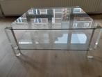 tafel glas / poten glas, Huis en Inrichting, Tafels | Salontafels, Ophalen, Gebruikt, Glas, Minder dan 50 cm