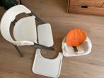 Stokke Steps kinderstoel met beschermset en blad, Ophalen of Verzenden, Gebruikt, Meegroeistoel, Afneembaar eetblad