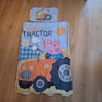 Kinder dekbedovertrek met sloop - George pig met tractor, Ophalen of Verzenden, Zo goed als nieuw, Jongetje of Meisje, Dekbedovertrek