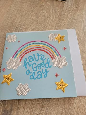 Handgemaakte Diamond painting kaart Have A Good Day  beschikbaar voor biedingen