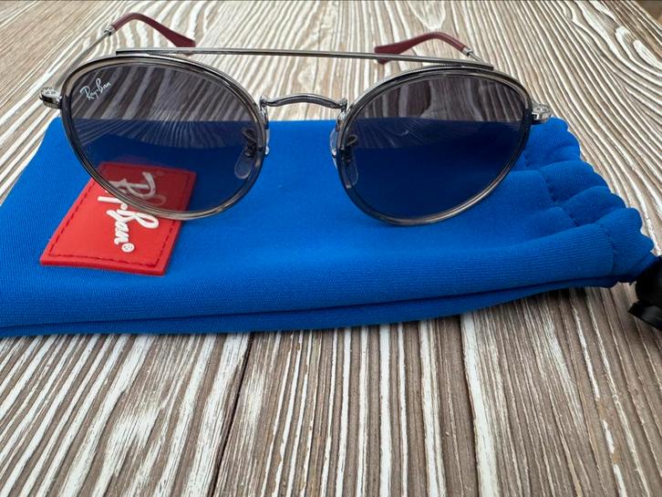 Ray-Ban zonnebril Round Double Bridge Kids - grijs - zgan, Sieraden, Tassen en Uiterlijk, Zonnebrillen en Brillen | Heren, Zo goed als nieuw
