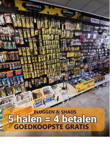 Pluggen en shads 5 halen = 4 betalen ( goedkoopste gratis ) beschikbaar voor biedingen