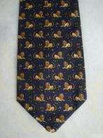 Blauwe stropdas met liggende Leeuw - 100% Zijde, Kleding | Heren, Stropdassen, Ophalen of Verzenden, Nieuw, Overige kleuren, Met patroon