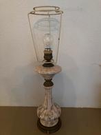 Brocante lamp schemerlamp porselein koper gemêleerd roze, Verzenden