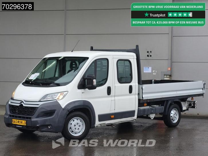 Citroën Jumper 130PK Open Laadbak Dubbel Cabine Trekhaak Ai, Auto's, Bestelauto's, Bedrijf, Te koop, Airconditioning, Centrale vergrendeling