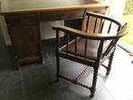 Antiek eiken houten notaris bureau, Huis en Inrichting, Ophalen, Gebruikt