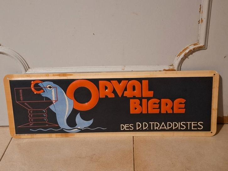 Metalen bierplaat Orval, Verzamelen, Biermerken, Nieuw, Reclamebord, Plaat of Schild, Overige merken, Ophalen of Verzenden