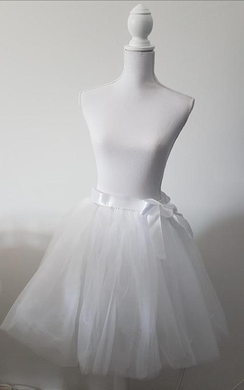 Nieuwe witte petticoat / tule / tutu, 6 lagen + onderrok, Kleding | Dames, Rokken, Nieuw, Wit, Knielengte, Ophalen of Verzenden