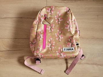 ZEBRA goudkleurige rugzak met roze bloemenprint ~ SJ2907 beschikbaar voor biedingen