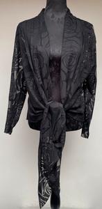 Supermooie zwarte voile bolero met rozen MAGNA 50/52, Kleding | Dames, Ophalen of Verzenden, Zo goed als nieuw, Zwart, Trui of Vest