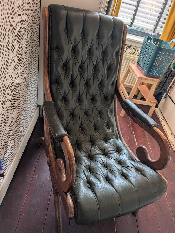 chesterfield model victoria, Huis en Inrichting, Fauteuils, Gebruikt, Hout, Minder dan 50 cm, 75 tot 100 cm, Ophalen