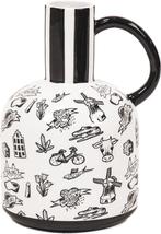 Nieuw, HouseVitamin, jug vaas, Dutch Black, 16x14x21,5cm, Diamandweg 70, 1812 RC Alkmaar, Zwart, Aardewerk of Porselein, Nieuw
