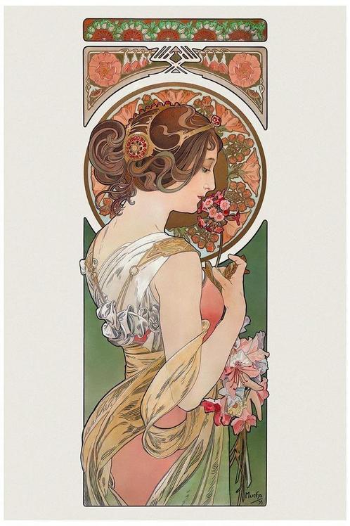 Mooie Art Nouveau Alphonse Mucha Poster affiche #7, Verzamelen, Posters, Nieuw, Rechthoekig Staand, Verzenden
