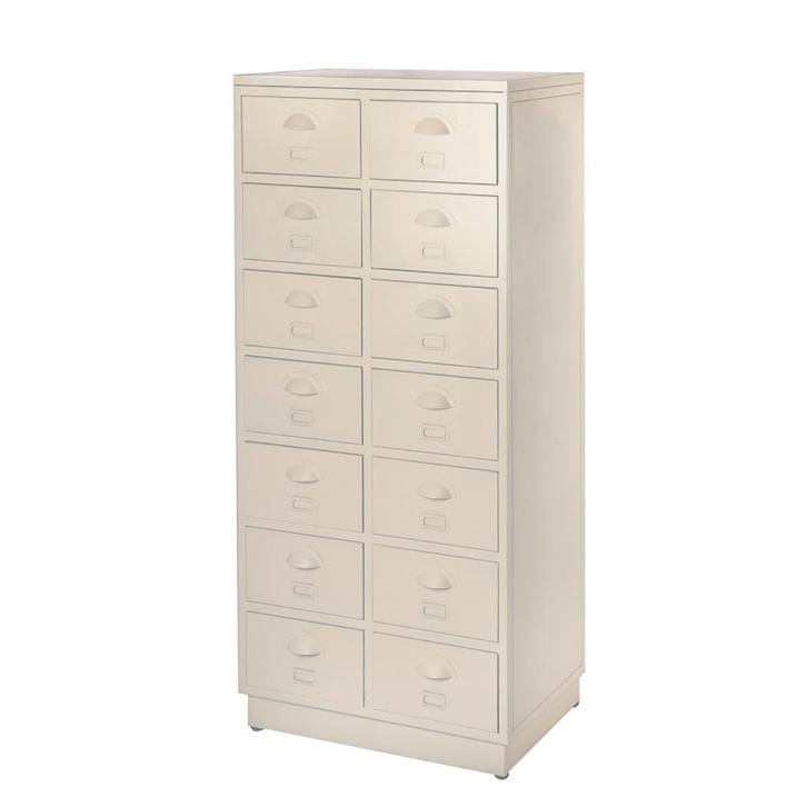 SHOWROOM Vintage Ladekast Retro Apotheek Refurbished Wit, Huis en Inrichting, Kasten | Ladekasten, Nieuw, 100 tot 150 cm, 50 tot 100 cm