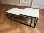 Moderne Salontafel Set - Marmerlook bijzettafel, Ophalen, 50 tot 100 cm, Zo goed als nieuw, Metaal