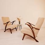 Vintage boucle fauteuils | skandi teak | Deens design stoel, Huis en Inrichting, Fauteuils, Mid-century design, skandi, Minder dan 75 cm