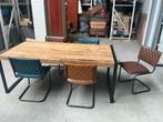 Tafel  1,95m x 1m met 4 stoelen (5), Antiek en Kunst, Antiek | Meubels | Tafels, Ophalen of Verzenden
