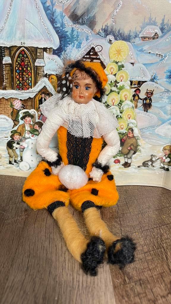 Spun  kerst wattenpopje, Diversen, Kerst, Gebruikt, Ophalen of Verzenden