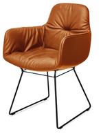 6 Freifrau Leya dining armchairs cognac leder showmodellen, Huis en Inrichting, Stoelen, Ophalen of Verzenden, Nieuw, Stof, Vijf, Zes of meer stoelen