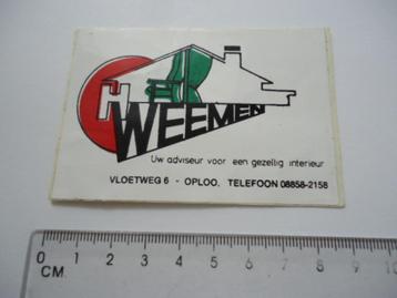 sticker oud Oploo WEEMEN interieur vintage winkel retro beschikbaar voor biedingen
