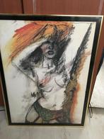 Abstracte litho in lijst Leo Bos gesigneerd zie foto’s, Ophalen of Verzenden