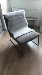 Grijze fauteuil met metalen frame, Huis en Inrichting, Ophalen, Zo goed als nieuw, Metaal, Eén