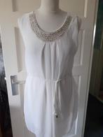 Wit parel tuniek mt L/XL, Kleding | Dames, Blouses en Tunieken, Verzenden, Zo goed als nieuw, Maat 42/44 (L), Wit