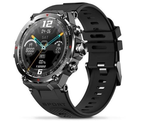 Kuzo Sports Smartwatch – F1S Zwart, Sieraden, Tassen en Uiterlijk, Sporthorloges, Nieuw, Android, Zwart, GPS, Ophalen of Verzenden