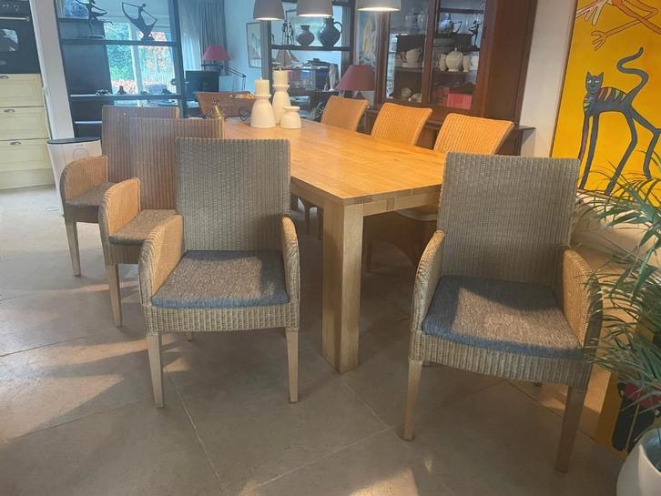 4 Vincent Sheppard Lloyd Loom stoelen, Huis en Inrichting, Stoelen, Zo goed als nieuw, Vier, Riet of Rotan, Bruin, Ophalen