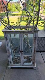 Oud kastje met glas, Ophalen, Minder dan 50 cm, Glas, Vintage
