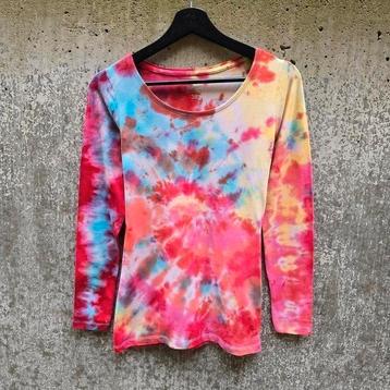 Hand geverfd tie dye regenboog zomer festival trui maat 38 beschikbaar voor biedingen