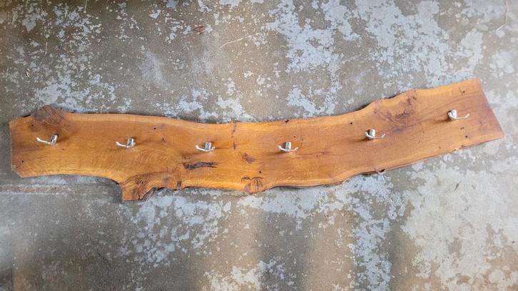 Kapstok 6 haken op houten schaaldeel - 187cm, Huis en Inrichting, Woonaccessoires | Kapstokken, Ophalen of Verzenden