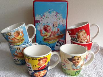 💙Vintage look KELLOGG'S 6 MOKKEN & BLIK uit 2005. beschikbaar voor biedingen