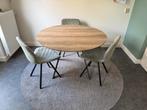 Ronde tafel met 3 stoelen, Huis en Inrichting, Tafels | Eettafels, Ophalen, Gebruikt, 100 tot 150 cm, Rond