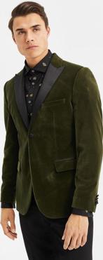 Prachtige fluweel Royal green slim fit blazer WE als nieuw, Maat 52/54 (L), Ophalen of Verzenden, Zo goed als nieuw, WE Fashion