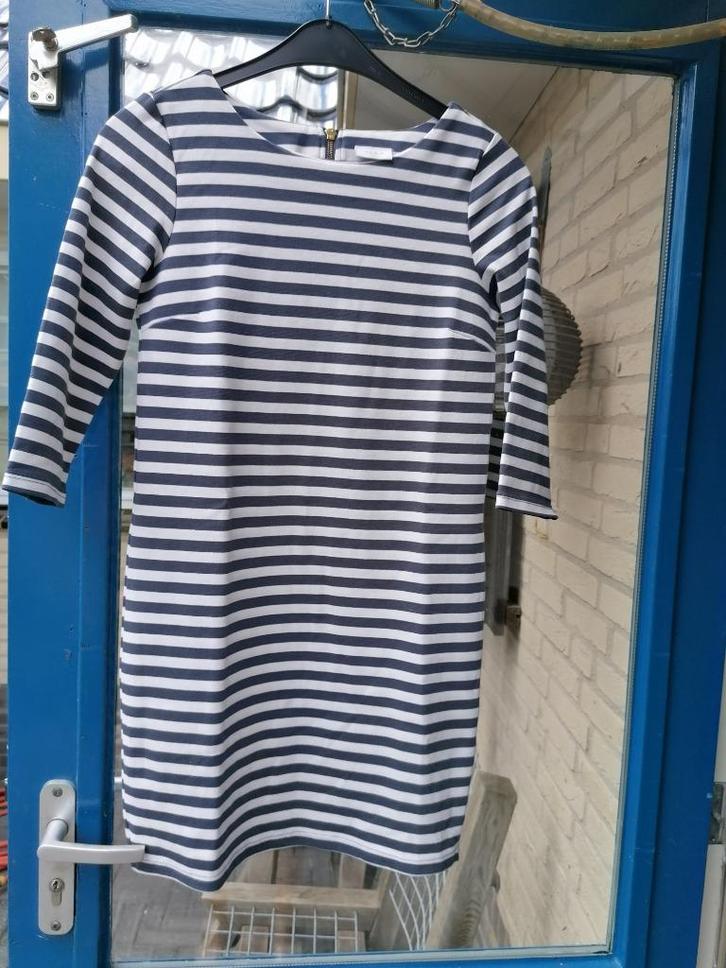 Leuke gestreepte Jurk, Kleding | Dames, Jurken, Zo goed als nieuw, Maat 36 (S), Blauw, Boven de knie, Ophalen of Verzenden