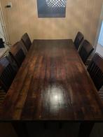 Koloniale tafel met 6 stoelen, Huis en Inrichting, Ophalen, Gebruikt, Koloniaal, 200 cm of meer