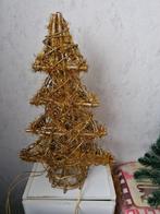 Goudkleurige houten kerstboom incl verlichting, Diversen, Ophalen, Gebruikt