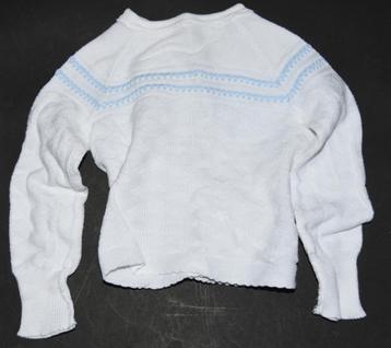 Vintage baby overslag truitje met dubbele blauwe rand vestje beschikbaar voor biedingen