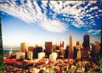 OLIEVERF SKYLINE OP CANVAS, Verzenden, Nieuw, Schilderij, 100 tot 125 cm