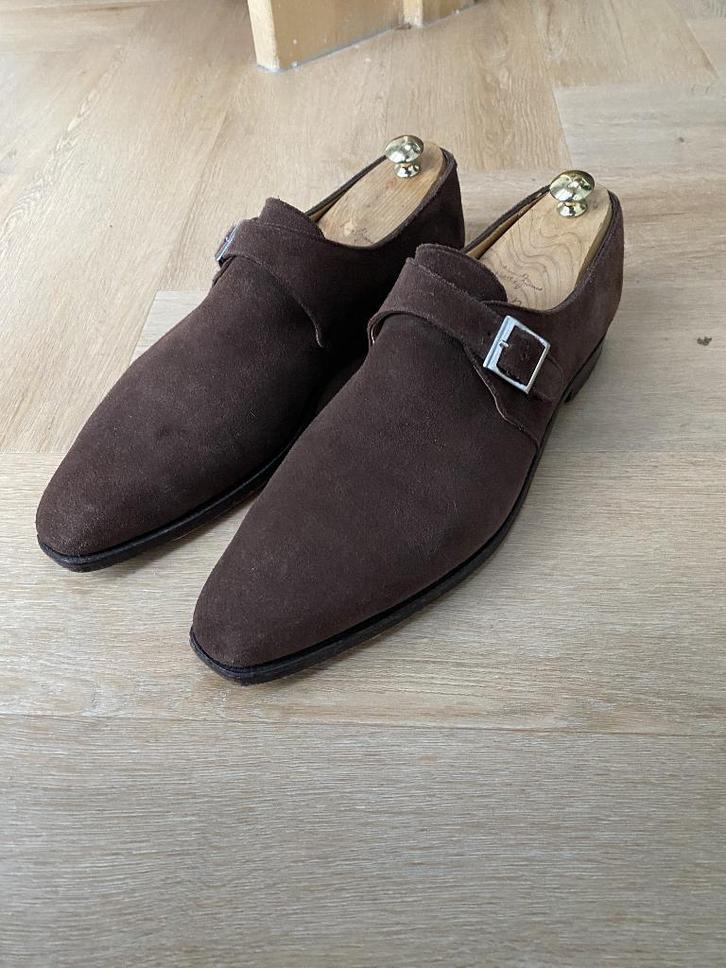Crockett & Jones Monkton Brown Suede 9,5E last 348, Kleding | Heren, Schoenen, Gedragen, Gespschoenen, Bruin, Ophalen of Verzenden