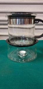 theepot met warmhouder van glas, Ophalen of Verzenden