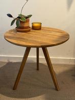 Mooie eikenhouten bijzettafel 45h x 50b, Minder dan 55 cm, Gebruikt, Rond, Hout