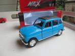 Welly Renault 4 Blauw, Hobby en Vrije tijd, Modelauto's | 1:43, Ophalen of Verzenden, Nieuw, Auto, Overige merken