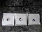 3 schilderijtjes, Ophalen, Minder dan 50 cm, Zo goed als nieuw, Schilderij